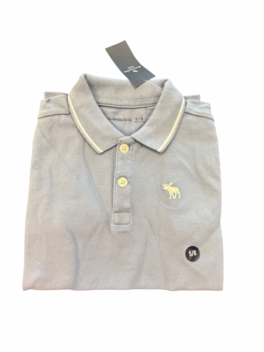 Abercrombie Kids Polo Shirt Boys Light Blue Short Sleeve Size 5/6 Small NEW